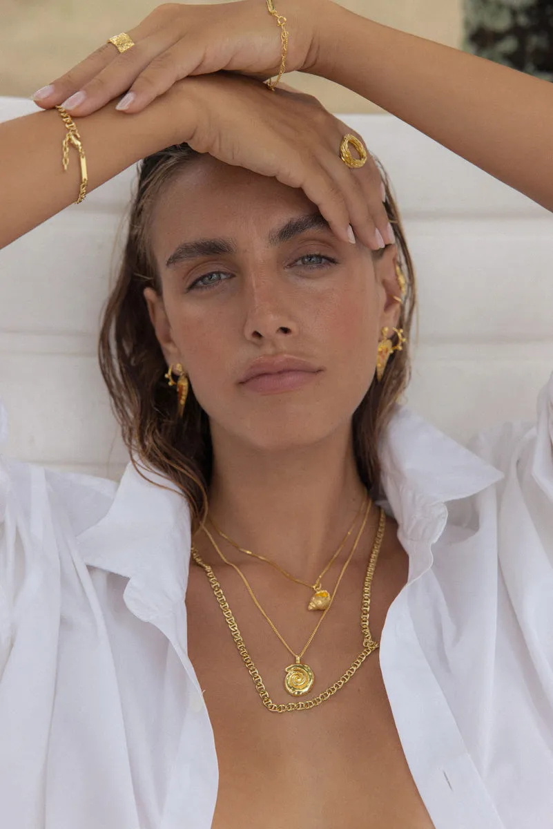 Crown Shell Necklace Gold Plated Wildthings Collectables