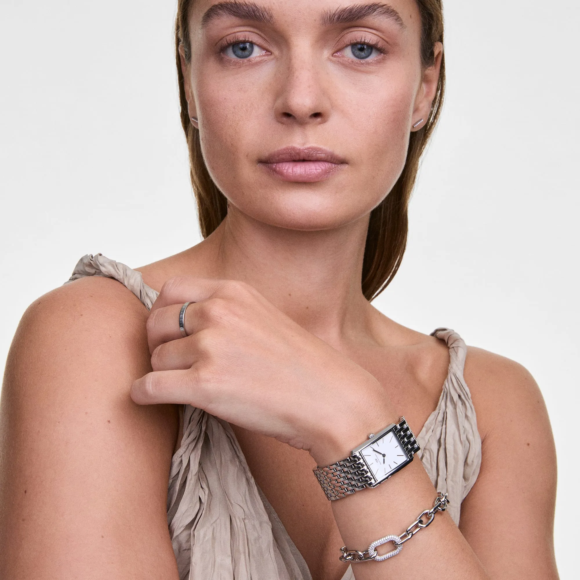 Crystal Link Bracelet Silver Daniel Wellington