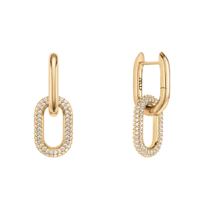 Crystal Link Earrings Gold Daniel Wellington
