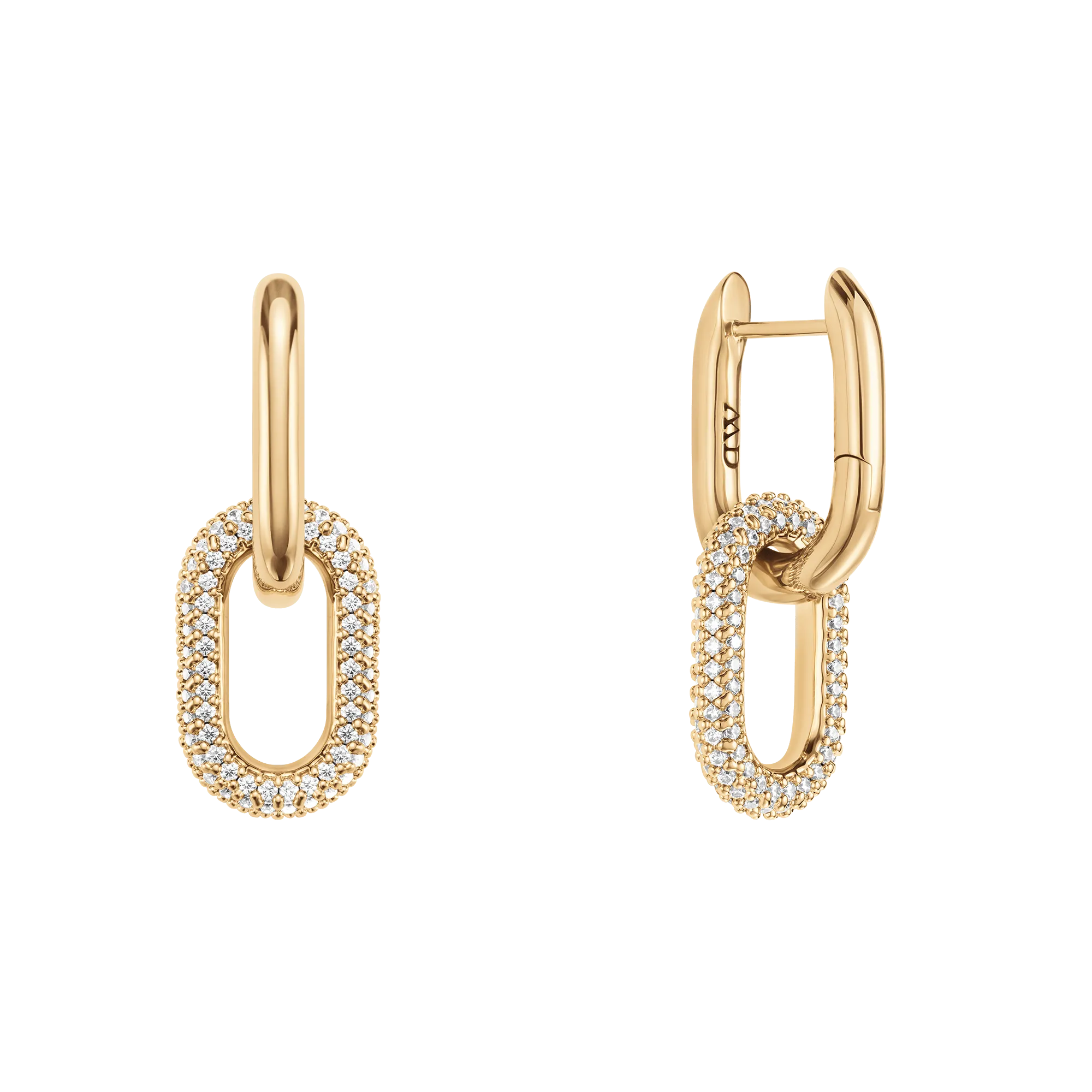 Crystal Link Earrings Gold Daniel Wellington