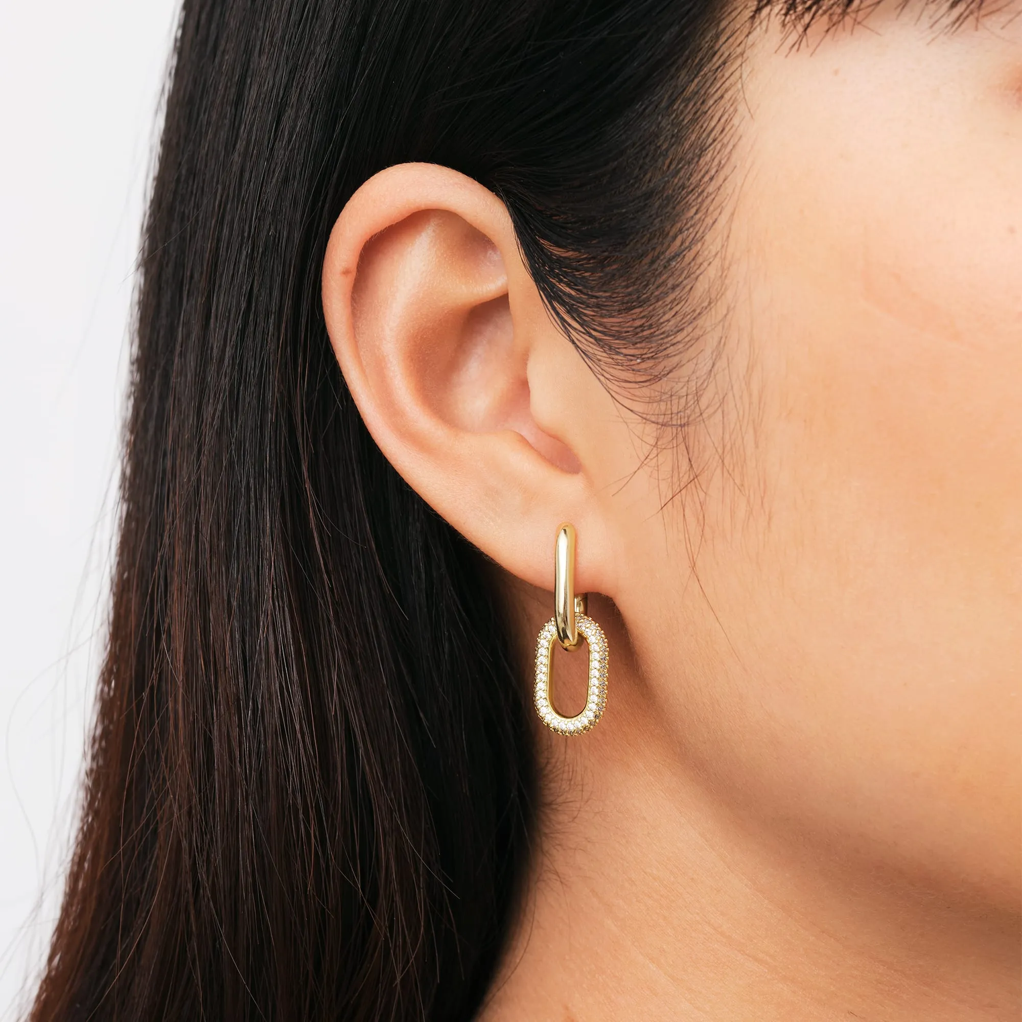 Crystal Link Earrings Gold Daniel Wellington