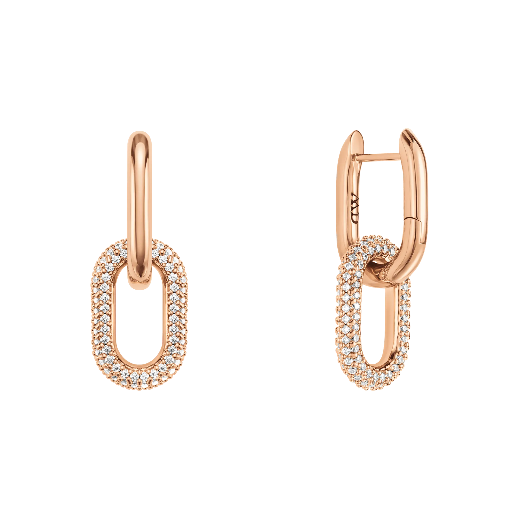 Crystal Link Earrings Rose Gold Daniel Wellington