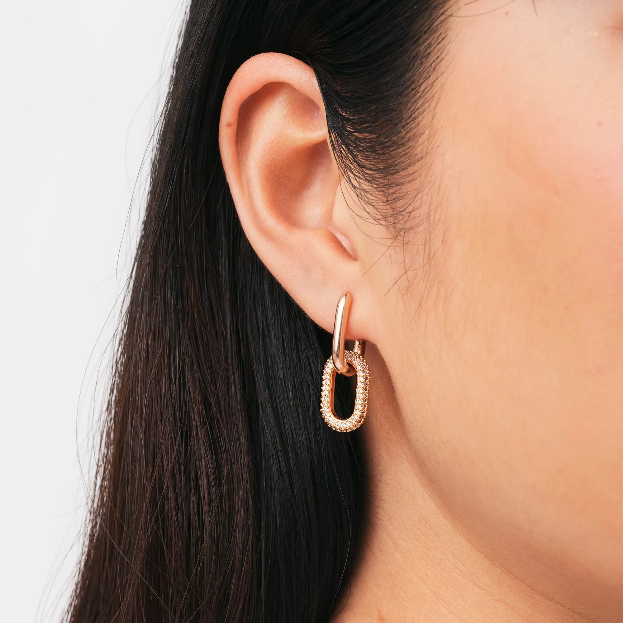 Crystal Link Earrings Rose Gold Daniel Wellington