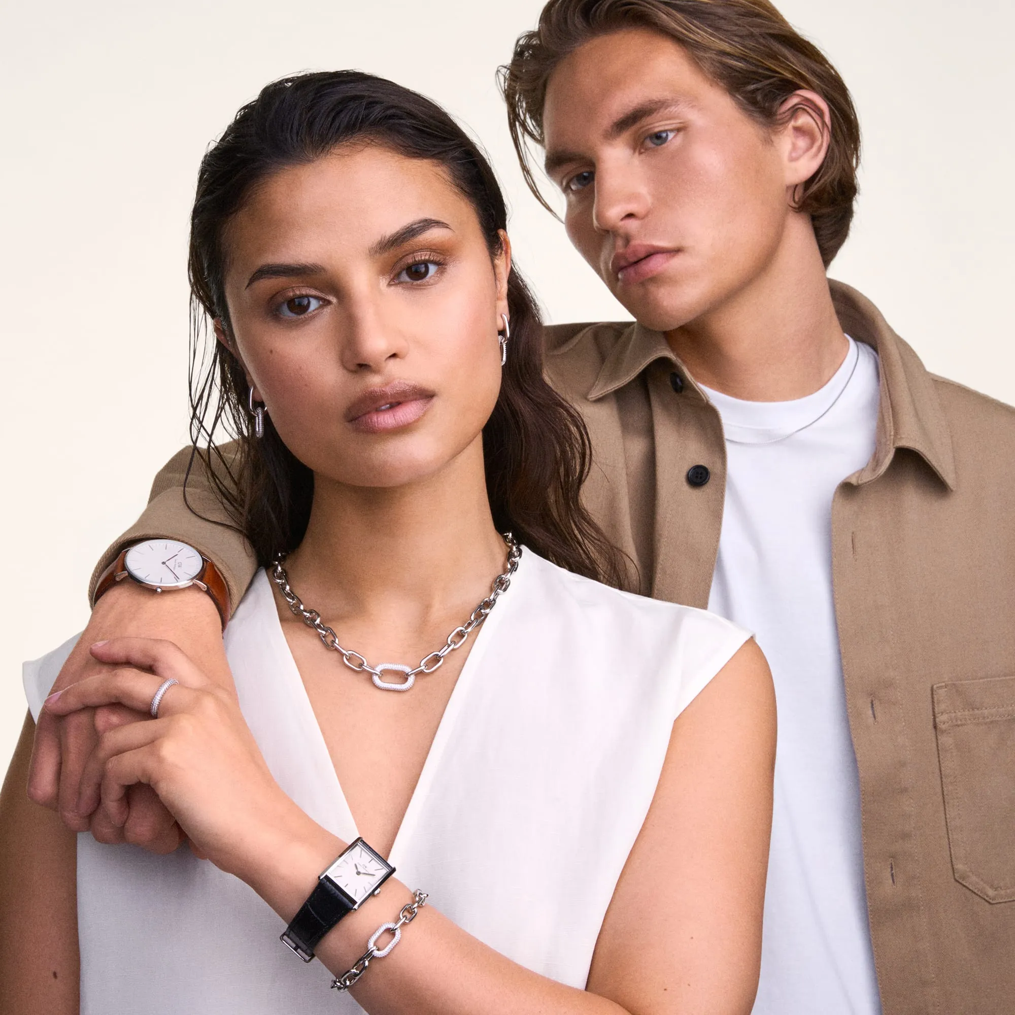 Crystal Link Necklace Silver Daniel Wellington