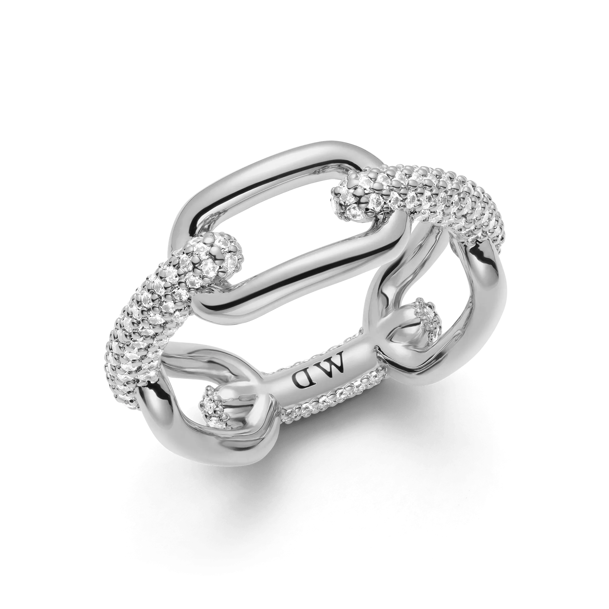 Crystal Link Ring Silver Daniel Wellington