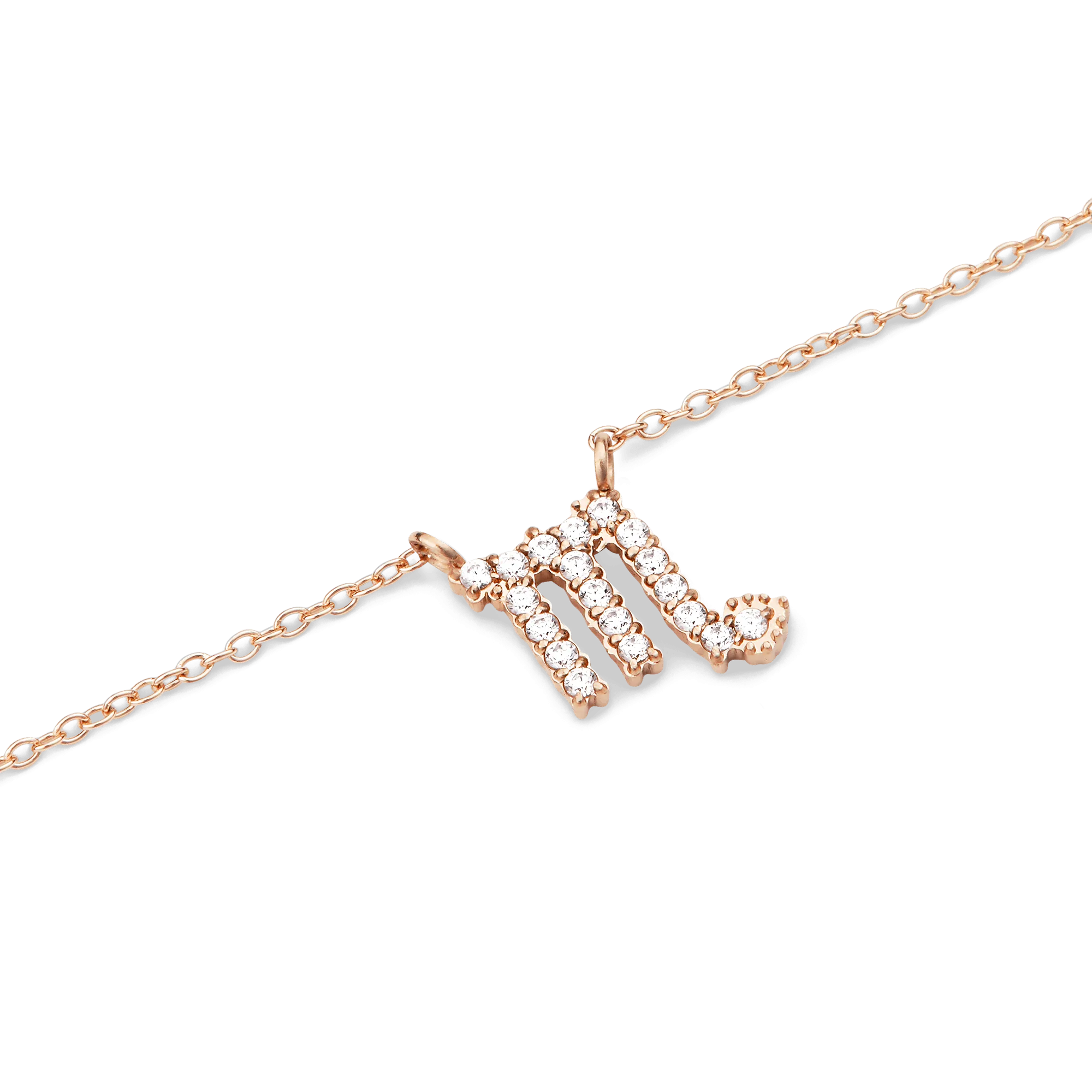 Crystal Zodiac Chain Necklace Rose Gold Daniel Wellington