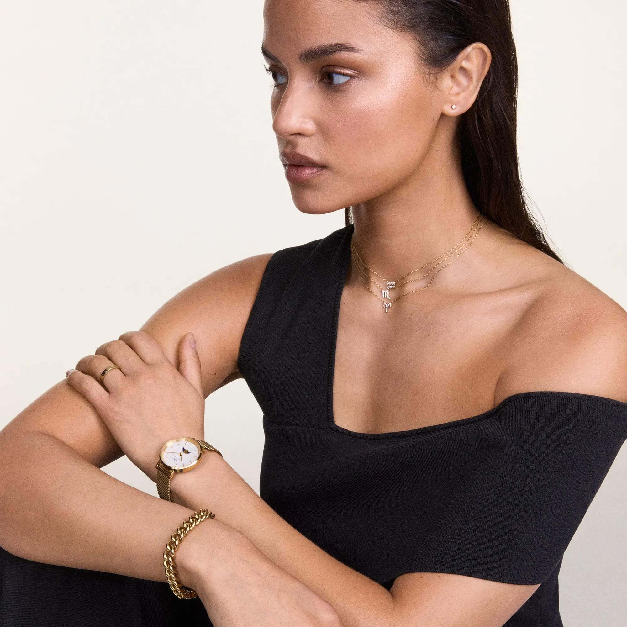 Crystal Zodiac Chain Necklace Rose Gold Daniel Wellington