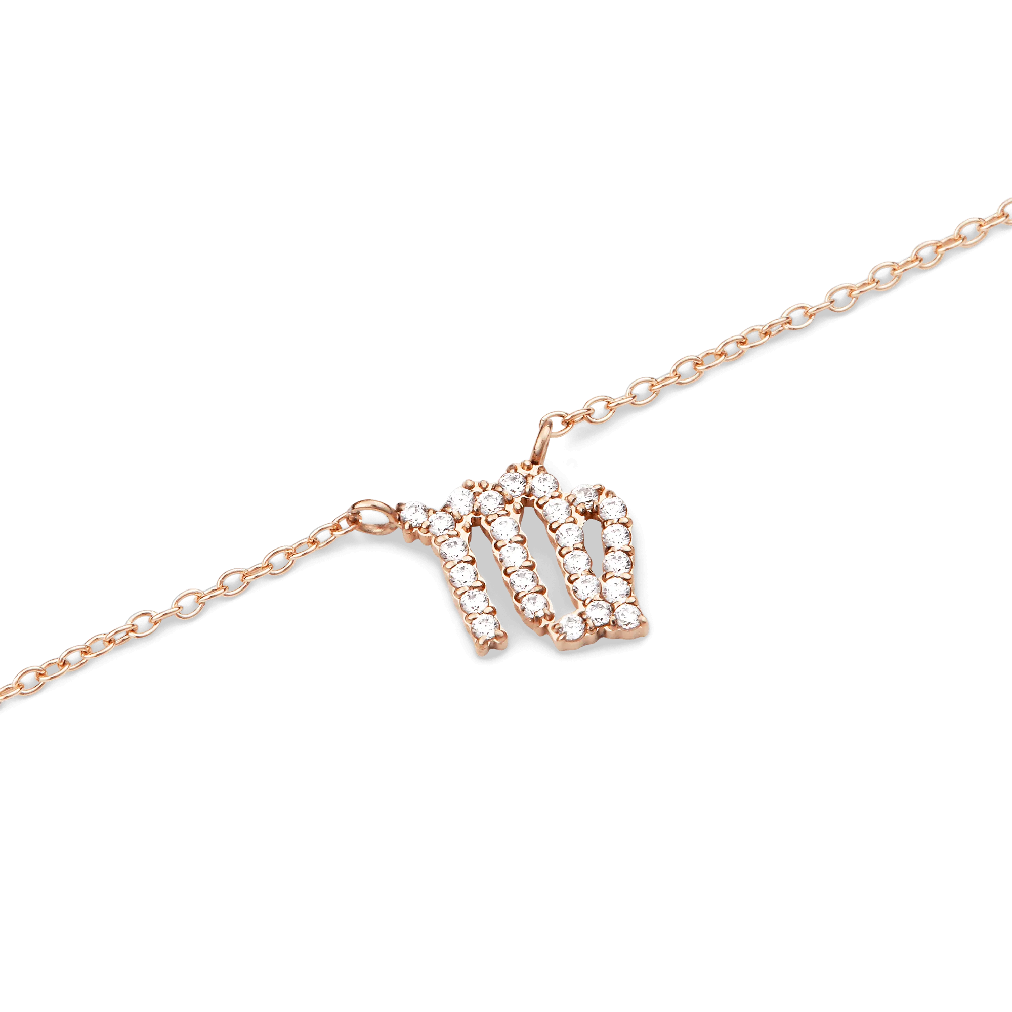 Crystal Zodiac Chain Necklace Rose Gold Daniel Wellington