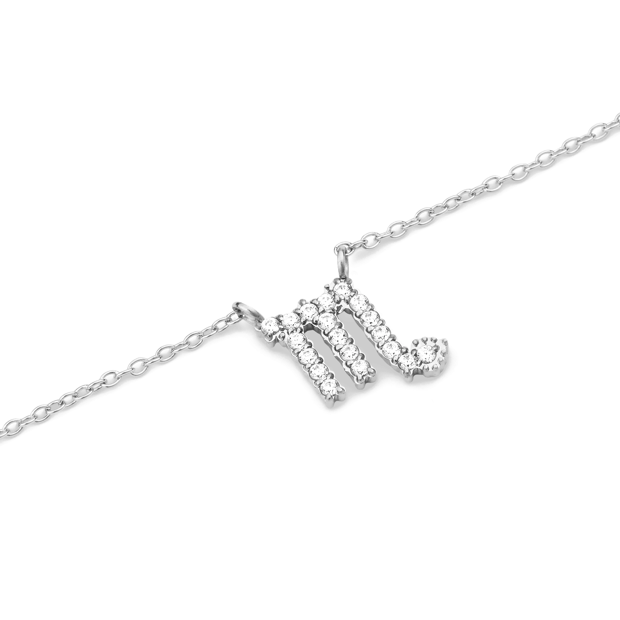 Crystal Zodiac Chain Necklace Silver Daniel Wellington