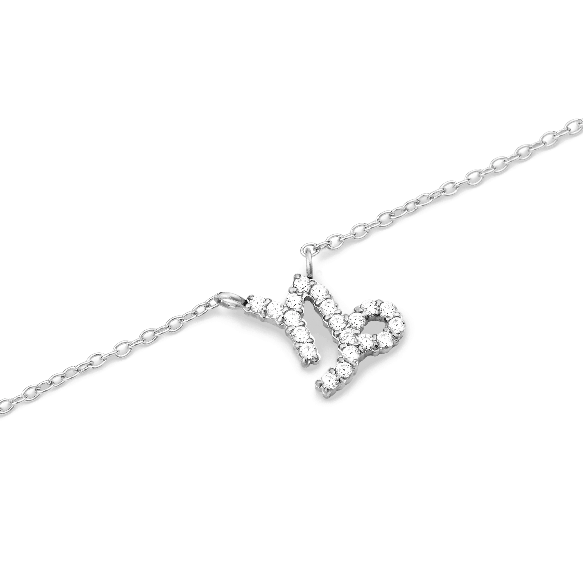 Crystal Zodiac Chain Necklace Silver Daniel Wellington