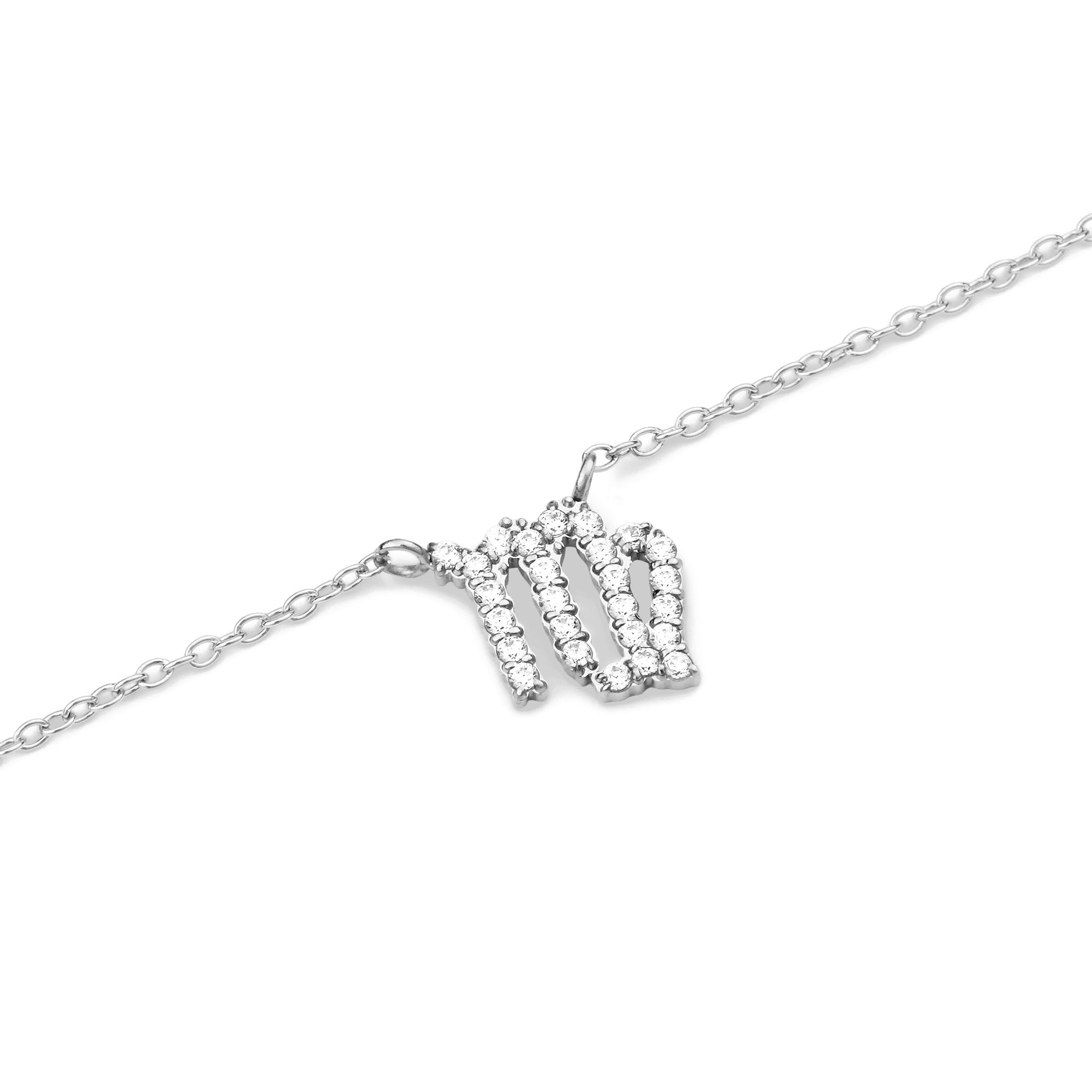 Crystal Zodiac Chain Necklace Silver Daniel Wellington