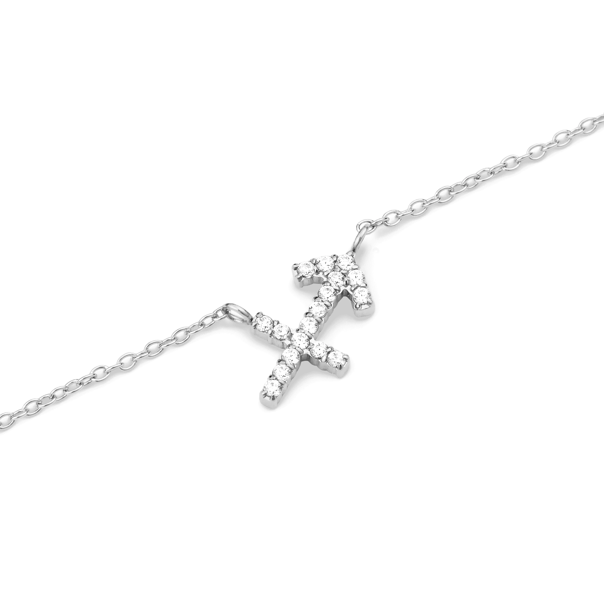 Crystal Zodiac Chain Necklace Silver Daniel Wellington