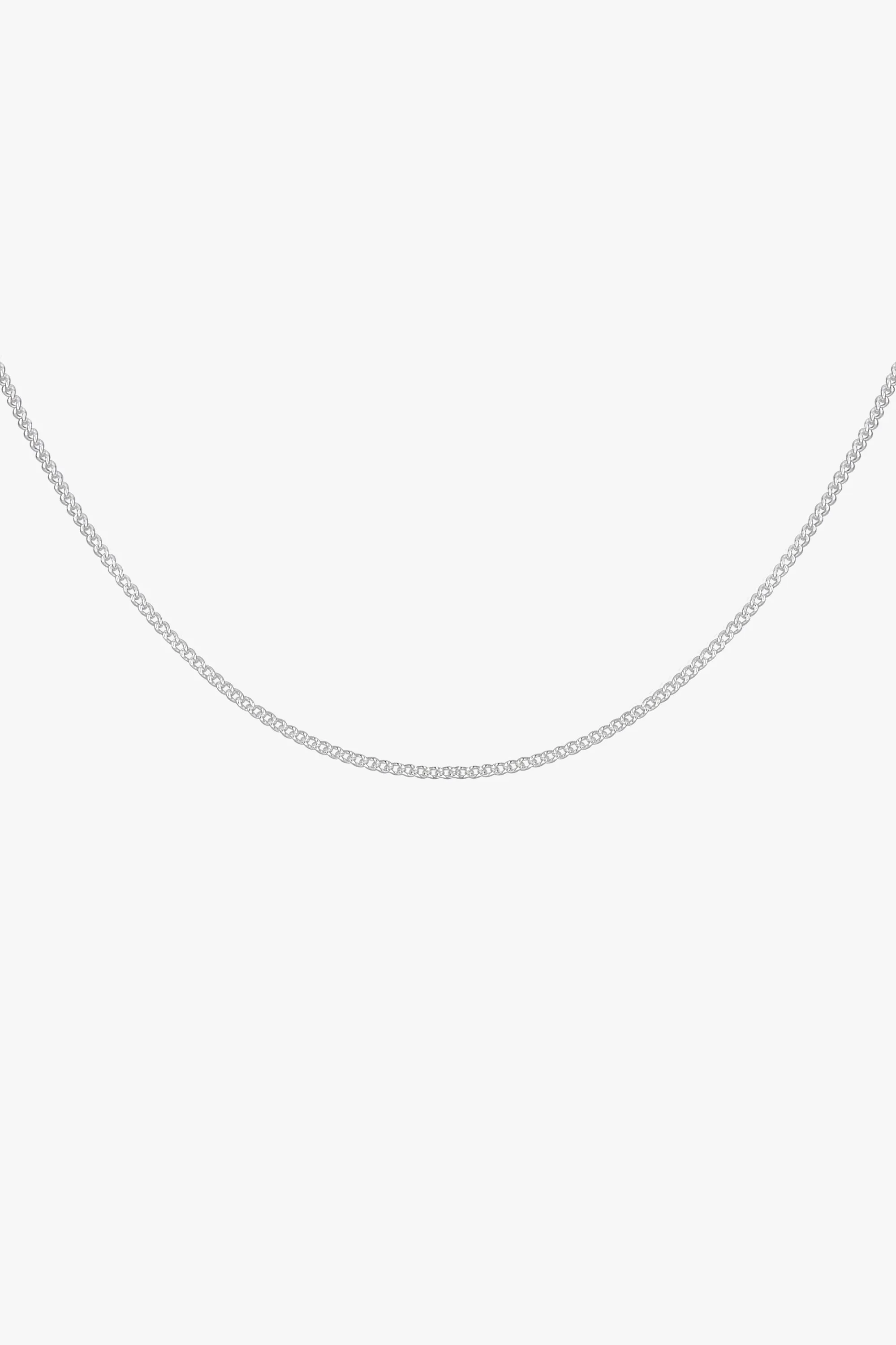 Curb chain necklace silver (45cm or 55cm) Wildthings Collectables