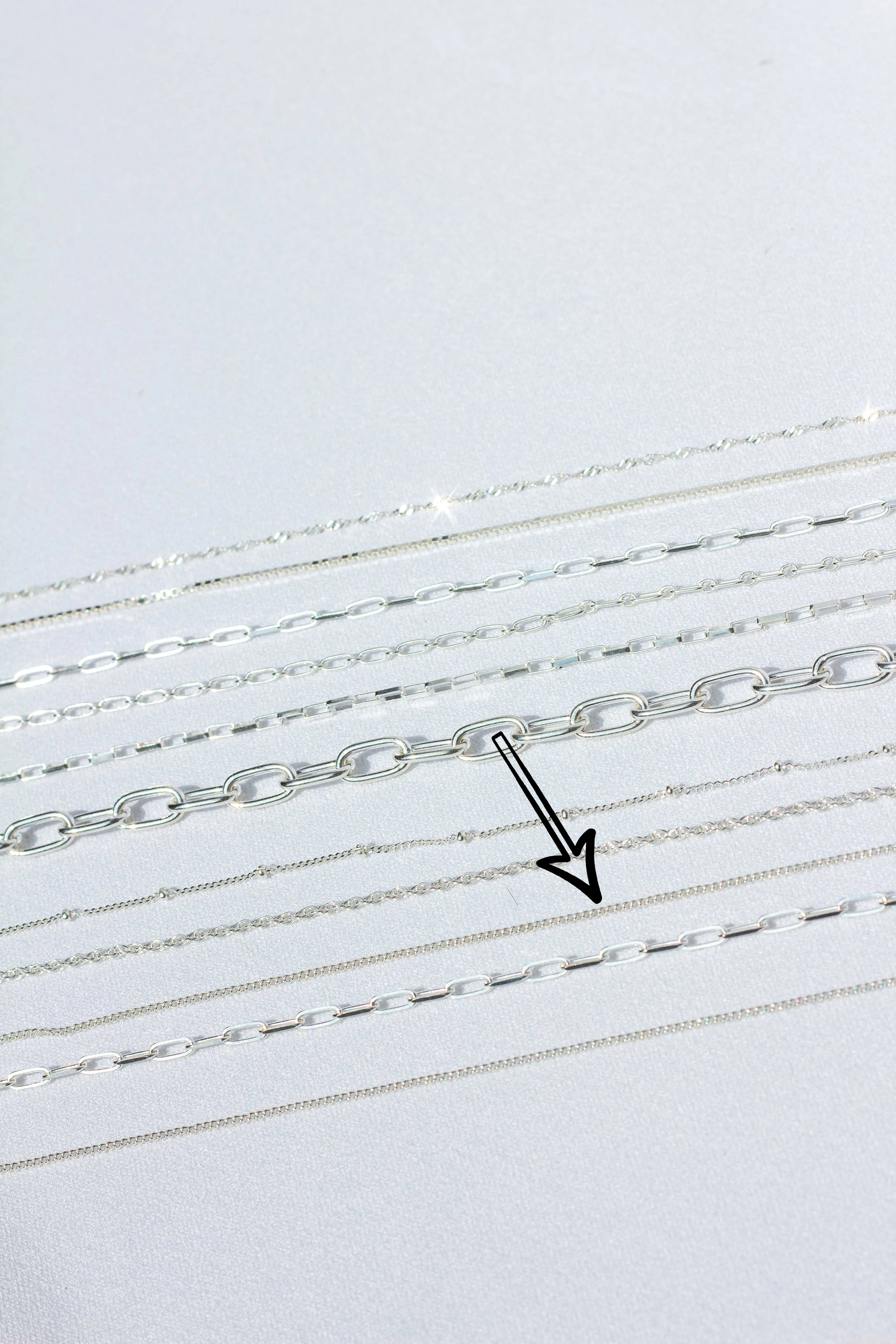 Curb chain necklace silver (45cm or 55cm) Wildthings Collectables