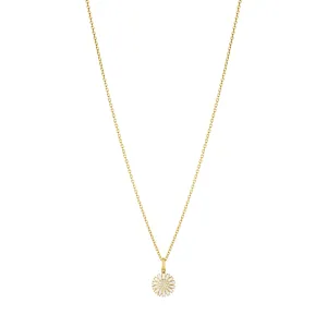 Daisy 11 mm Gold Plated Necklace w. 0.05ct Diamonds