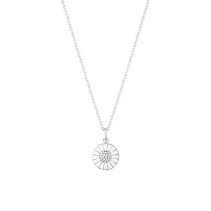 Daisy 110 mm. Silver Necklace w. Diamonds, 0.05 ct.