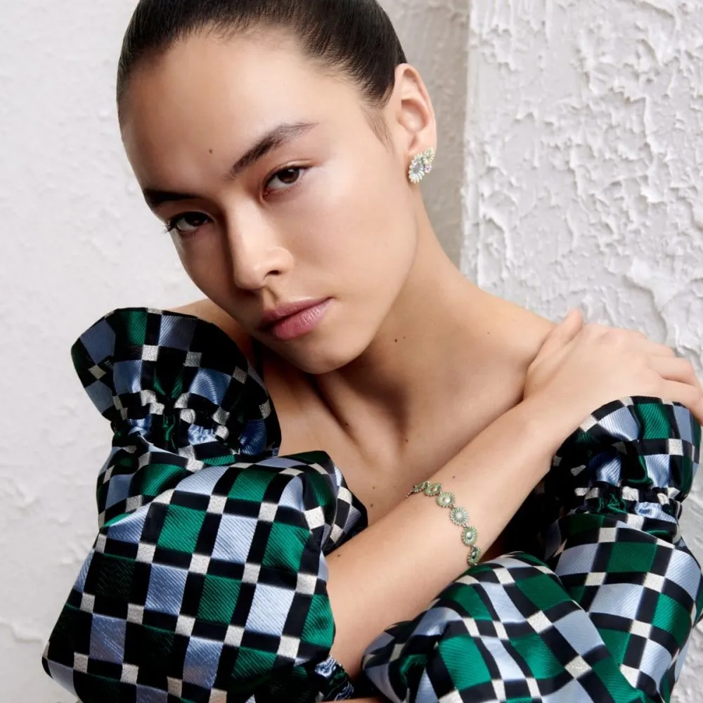 Daisy x Stine Goya Green Silver Bracelet