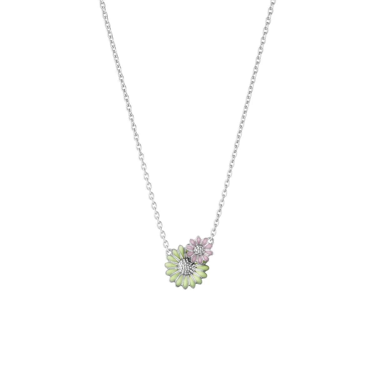 Daisy x Stine Goya Silver, Pink & Green Necklace