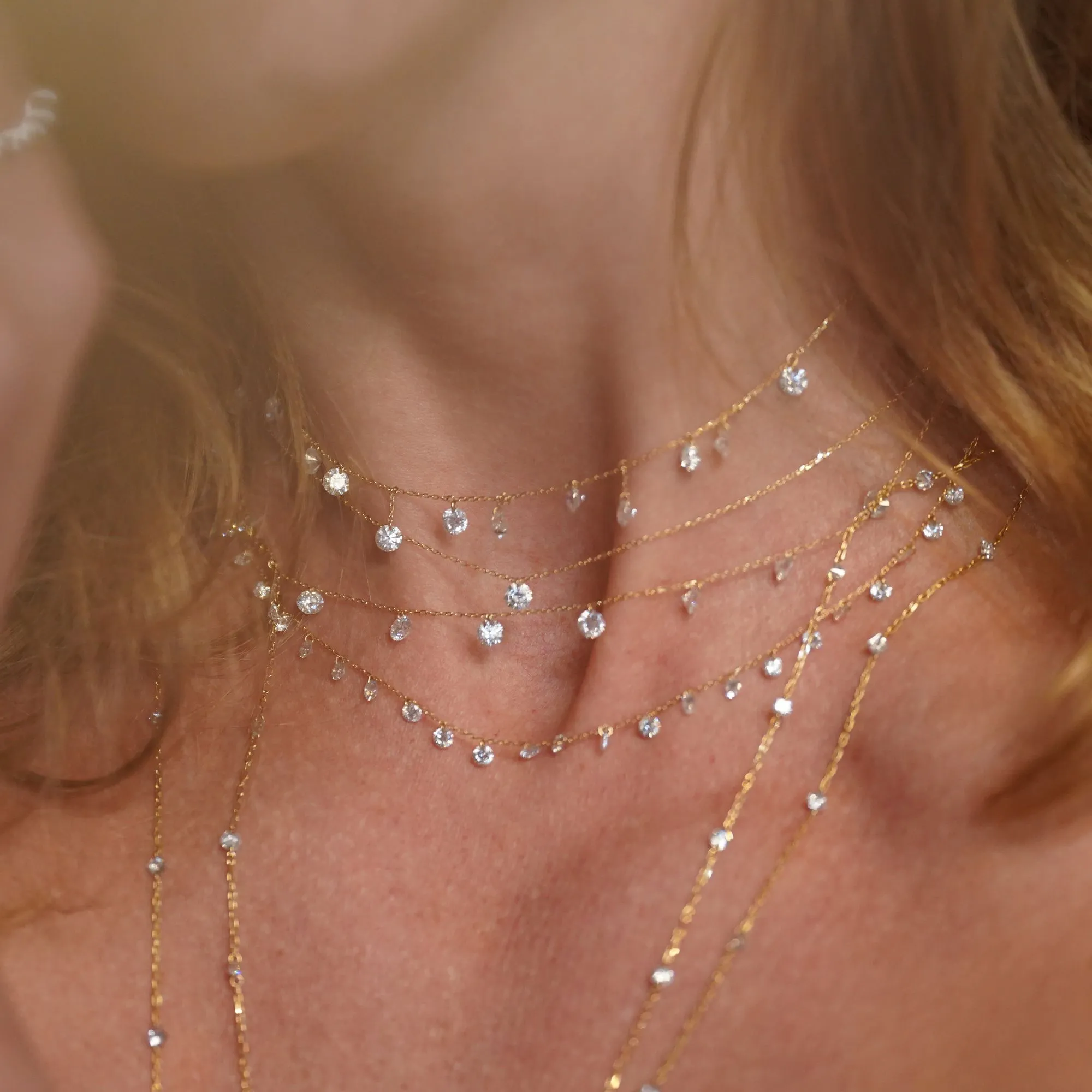 Danaé 18K Gold Necklace w. 11 Diamonds