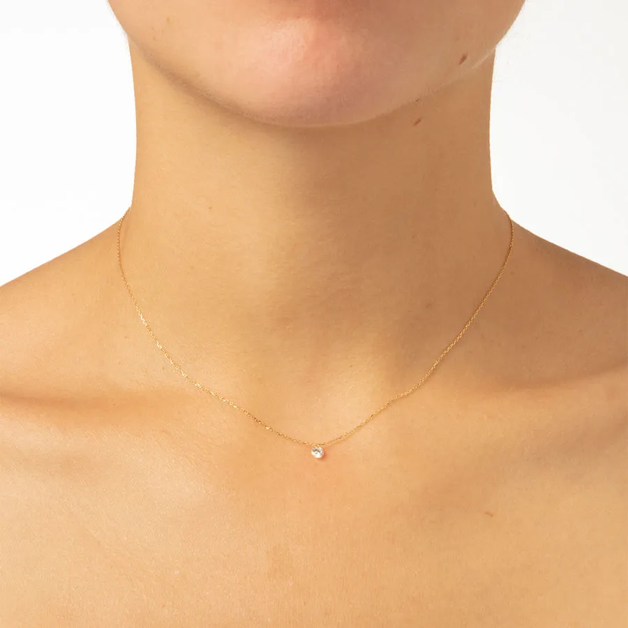 Danaé 18K Gold Necklace w. Diamond, 0.15 ct