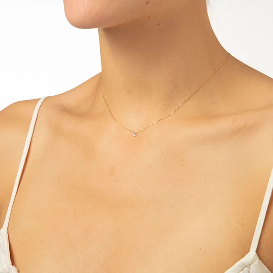 Danaé 18K Gold Necklace w. Diamond, 0.15 ct