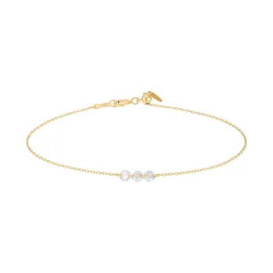 Danaé 18K Gold, Whitegold or Rosegold Bracelet w. 3 Diamonds