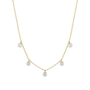 Danaé 18K Gold, Whitegold or Rosegold Necklace w. Diamonds, 0.45 ct