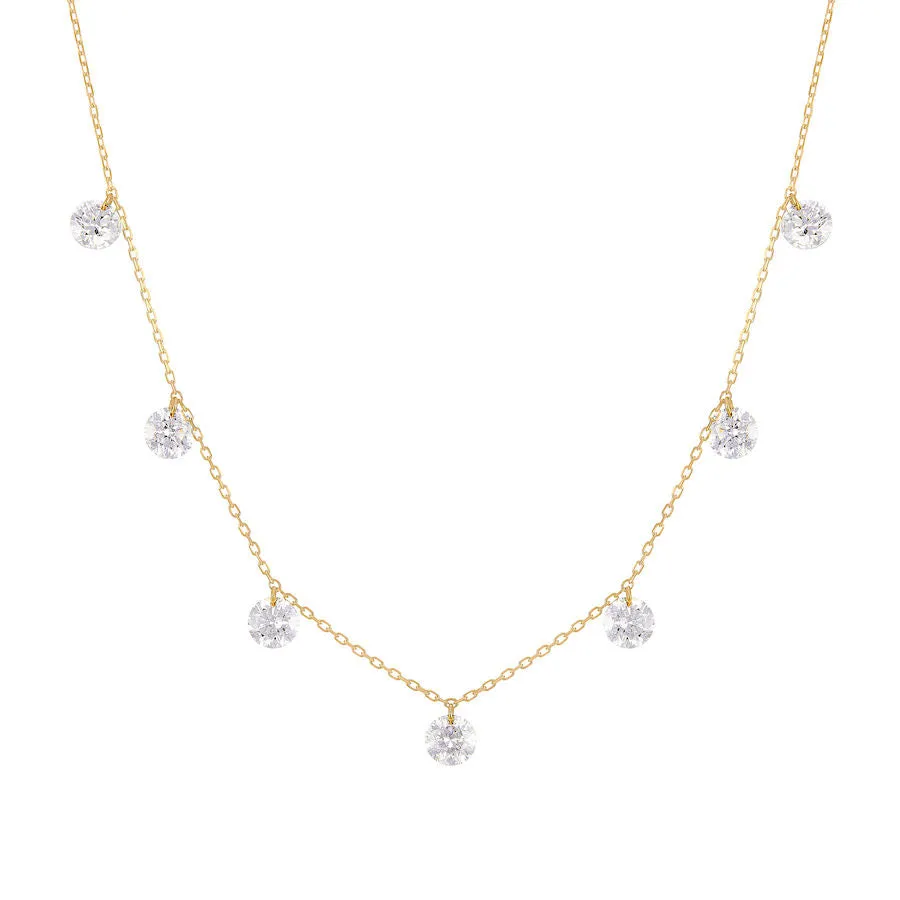 Danaé 18K Gold, Whitegold or Rosegold Necklace w. Diamonds, 1.68ct