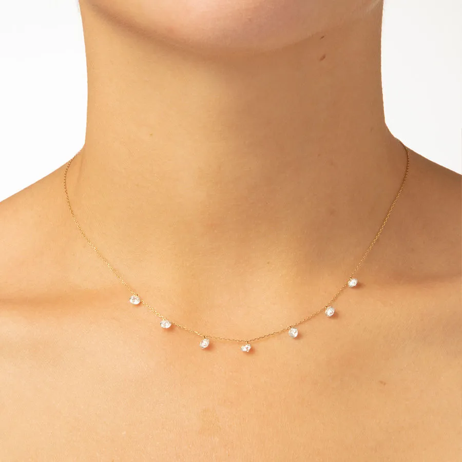 Danaé 18K Gold, Whitegold or Rosegold Necklace w. Diamonds, 1.68ct