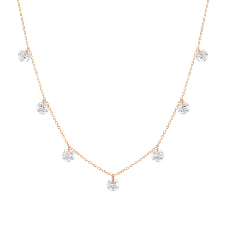 Danaé 18K Gold, Whitegold or Rosegold Necklace w. Diamonds, 1.68ct