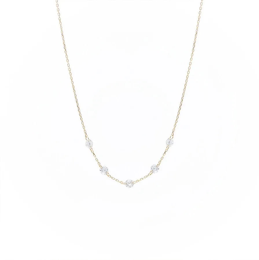 Danaé Encrusted 18K Gold Necklace w. Diamonds