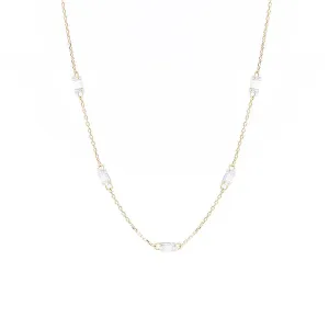 Danaé Encrusted Baguette 18K Gold Necklace w. Diamonds