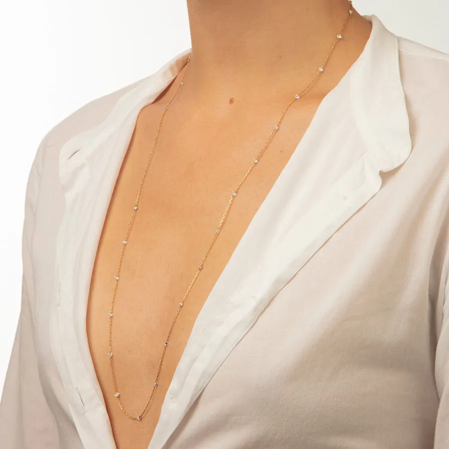 Danaé Princess 18K Gold Necklace w. Diamonds