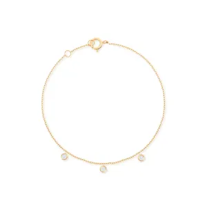 Dangling 18K Gold Bracelet w. Diamonds