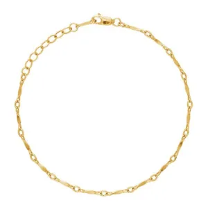 Dapped Bar & Link Chain Bracelet