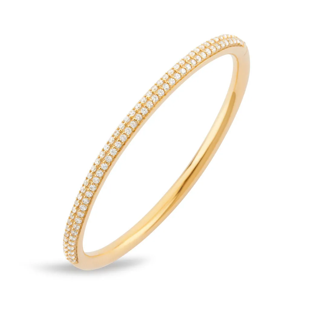 D'avie 18K Gold Bangle w. 102 Diamonds