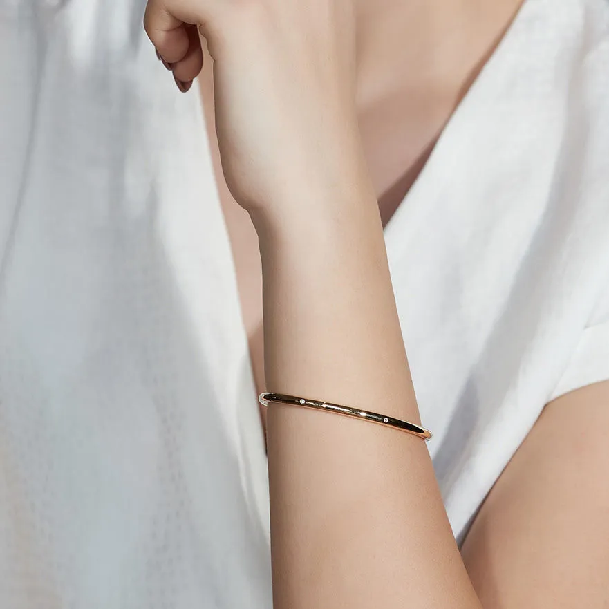 D'avie 18K Whitegold Bangle w. 6 Diamonds
