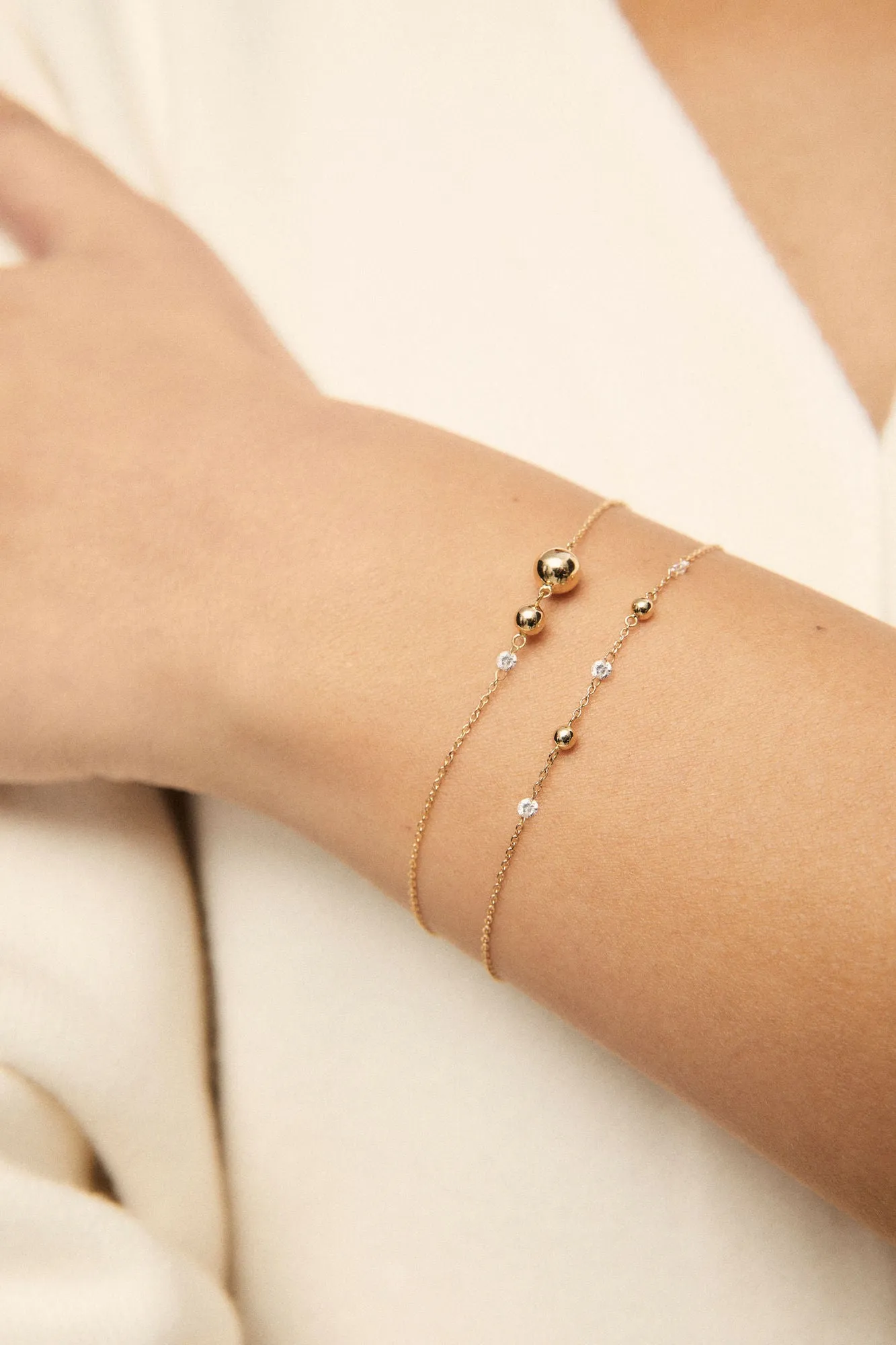 Degrade Nude 18K Whitegold Bracelet w. Lab-Grown Diamond