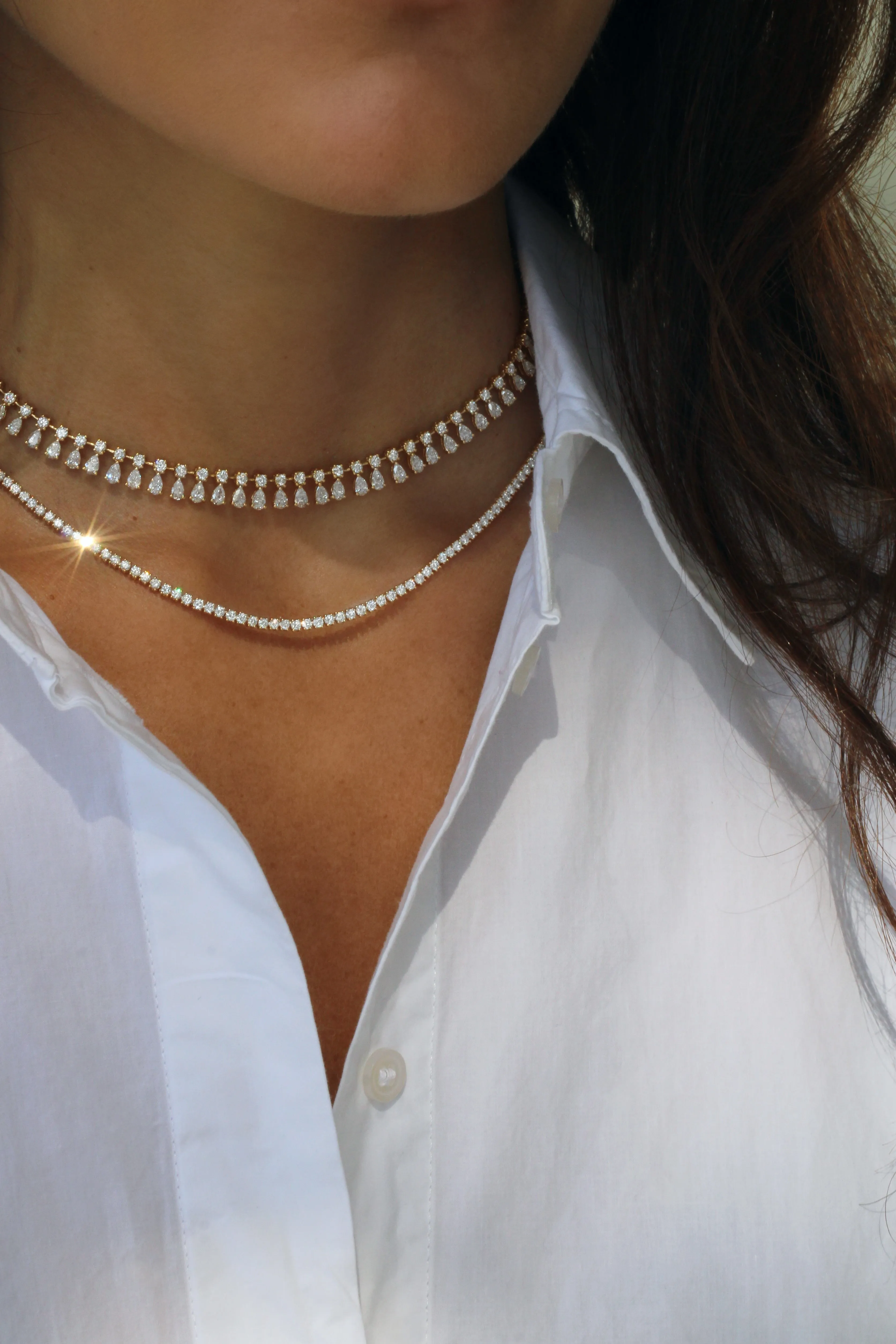 DIAMOND HEPBURN CHOKER 16" Anita Ko