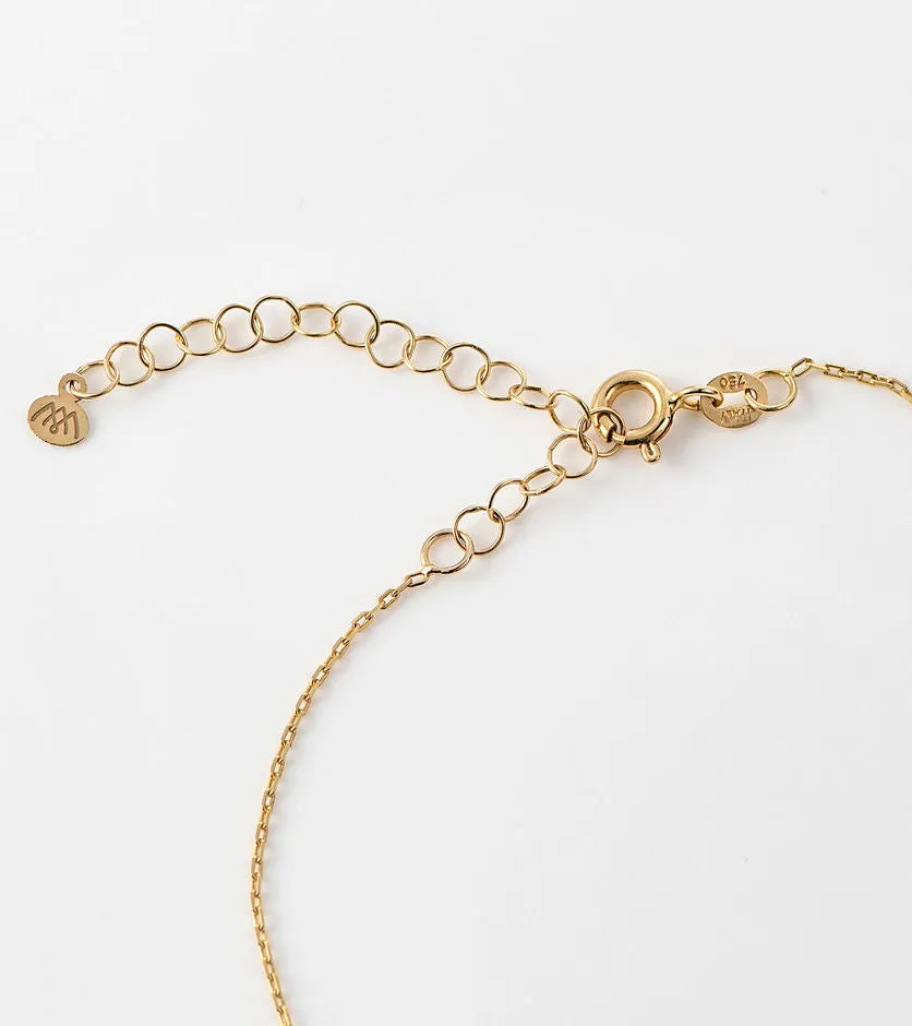 Diamond Initial Petal 18K Gold Charm Necklace