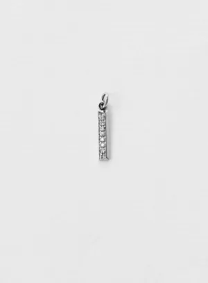 Diamond Letter I 18K Whitegold Necklace or Pendant w. Diamond