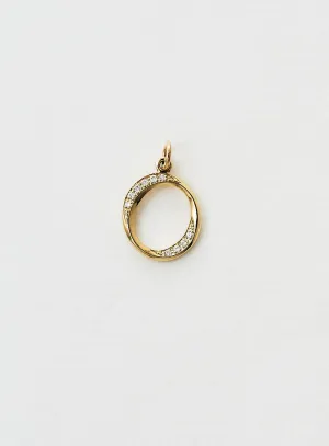 Diamond Letter O 18K Gold Necklace or Pendant w. Diamond