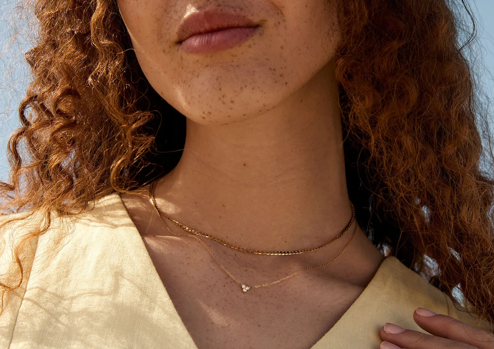 Diamond Trinity 14K Gold Necklace