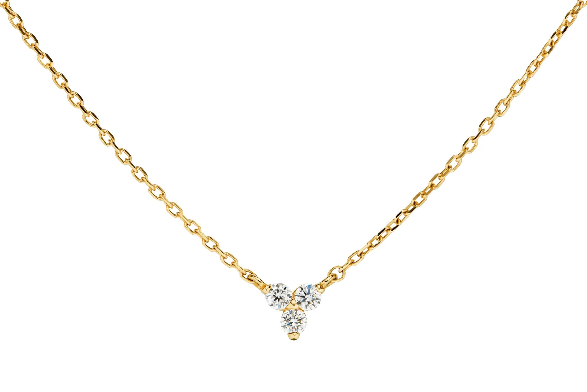 Diamond Trinity 14K Gold Necklace