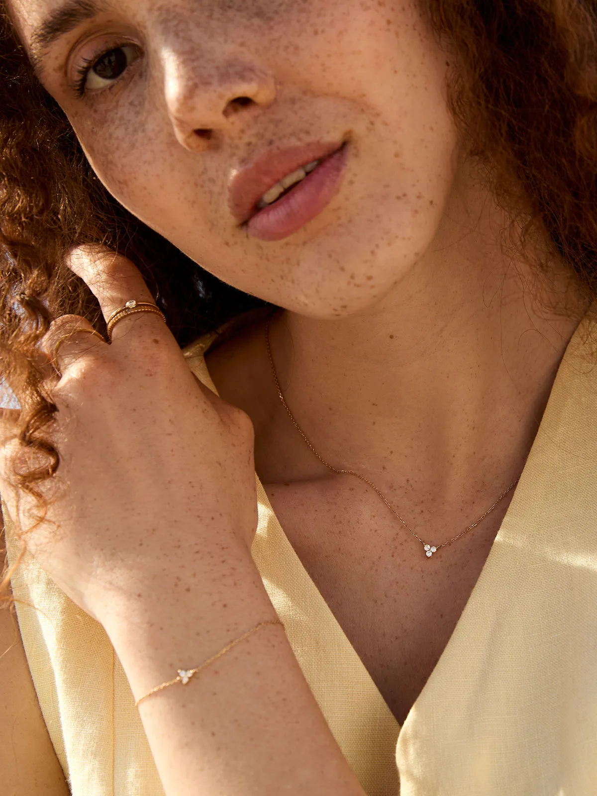 Diamond Trinity 14K Gold Necklace