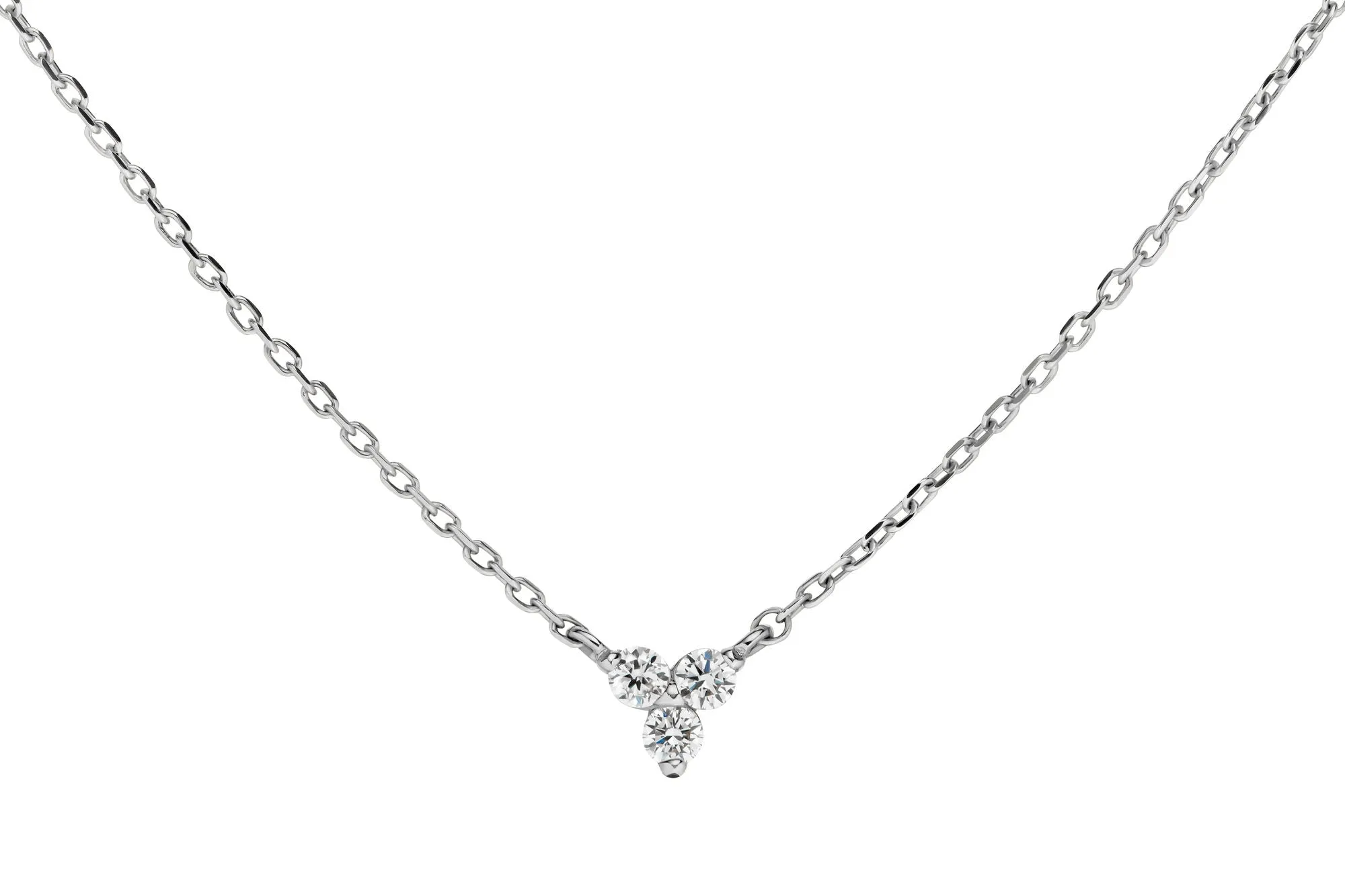 Diamond Trinity 14K Whitegold Necklace