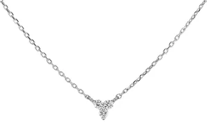 Diamond Trinity 14K Whitegold Necklace