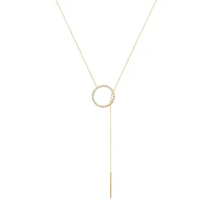 Diamonds Lariat 18K Gold Necklace w. Diamonds