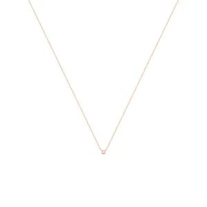Dot 18K Rose Gold Necklace w. Diamond