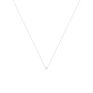Dot 18K White Gold Necklace w. Diamond